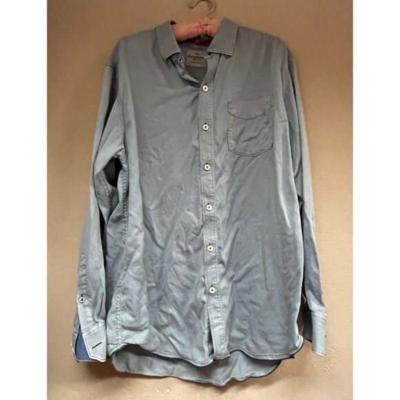 Tommy Bahama Other - Tommy Bahama Jeans Men's Large Island Crafted Long Sleeve Button Camp Shirt Gray